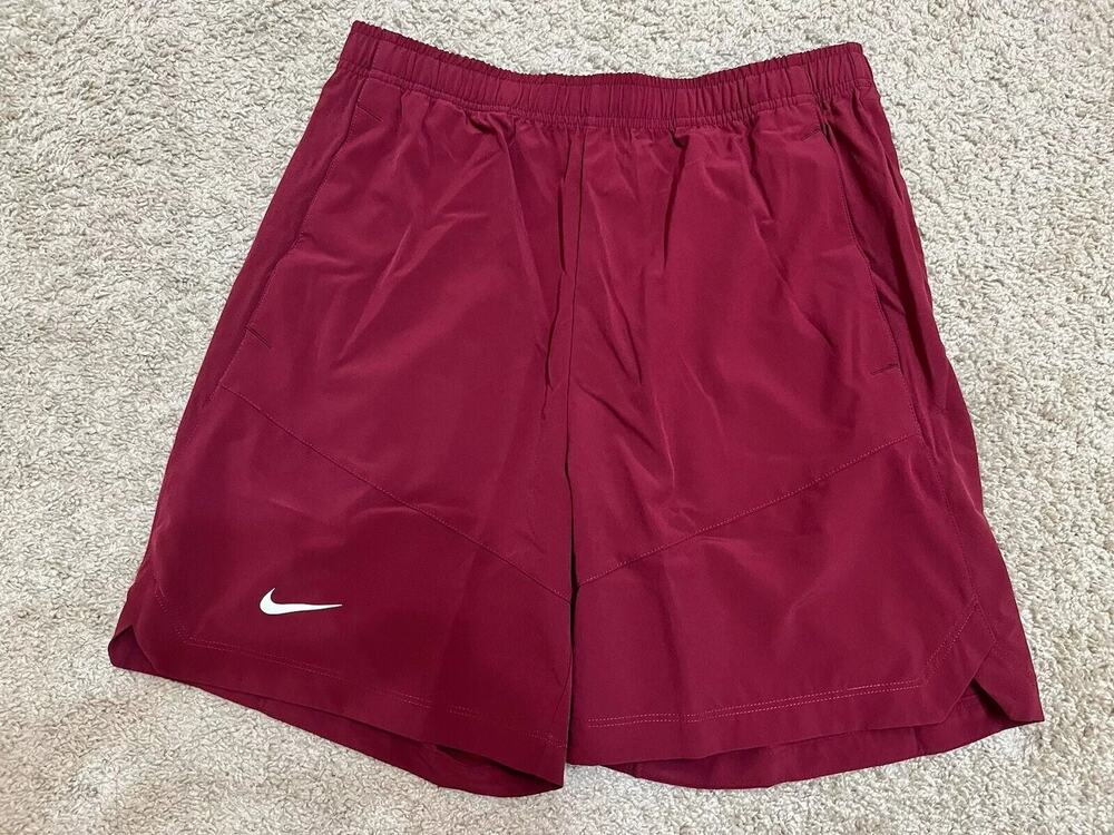 $75 Nike Mens Sideline Dri-FIT Football Shorts Burgundy Red Sz Large CW5409-692